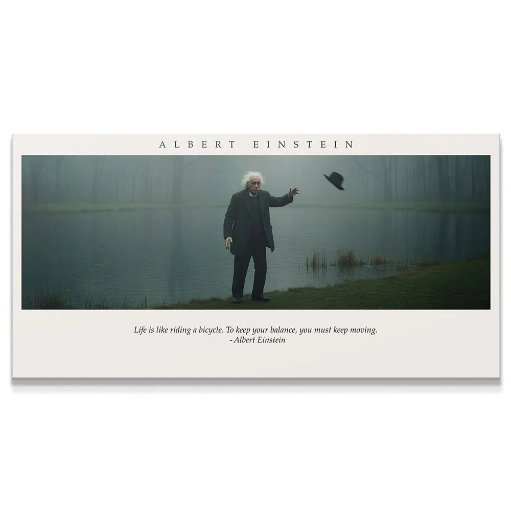 EINSTEIN KEEP MOVING KANVAS TABLO