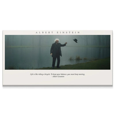 EINSTEIN KEEP MOVING KANVAS TABLO
