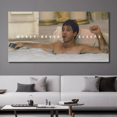 MONEY NEVER SLEEPS KANVAS TABLO