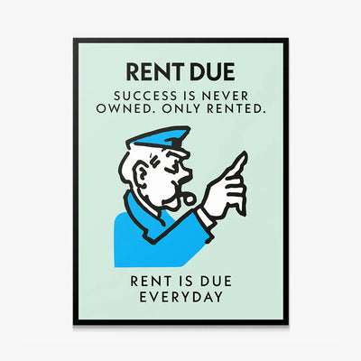 RENT DUE KANVAS TABLO