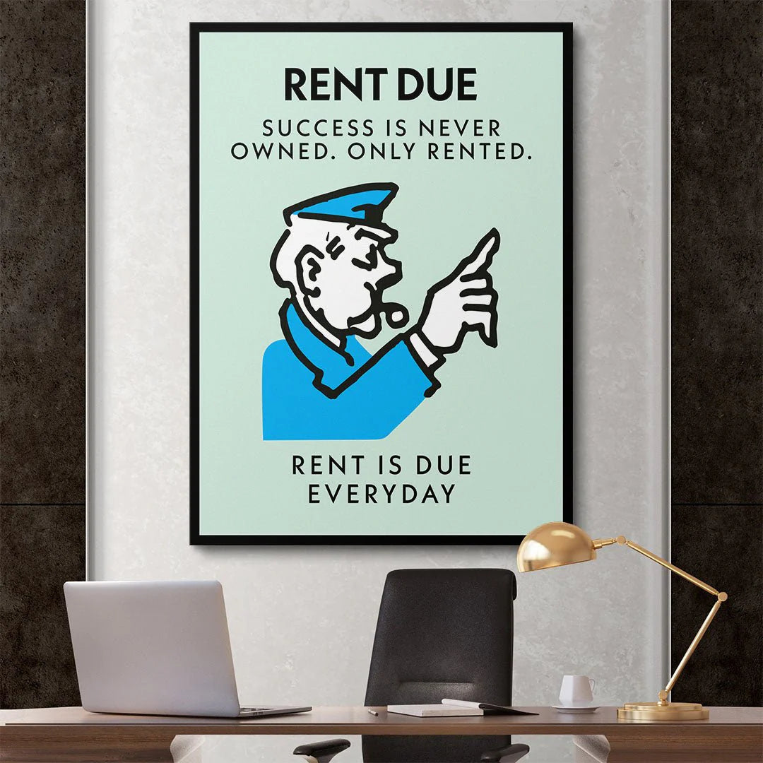RENT DUE KANVAS TABLO