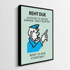 RENT DUE KANVAS TABLO