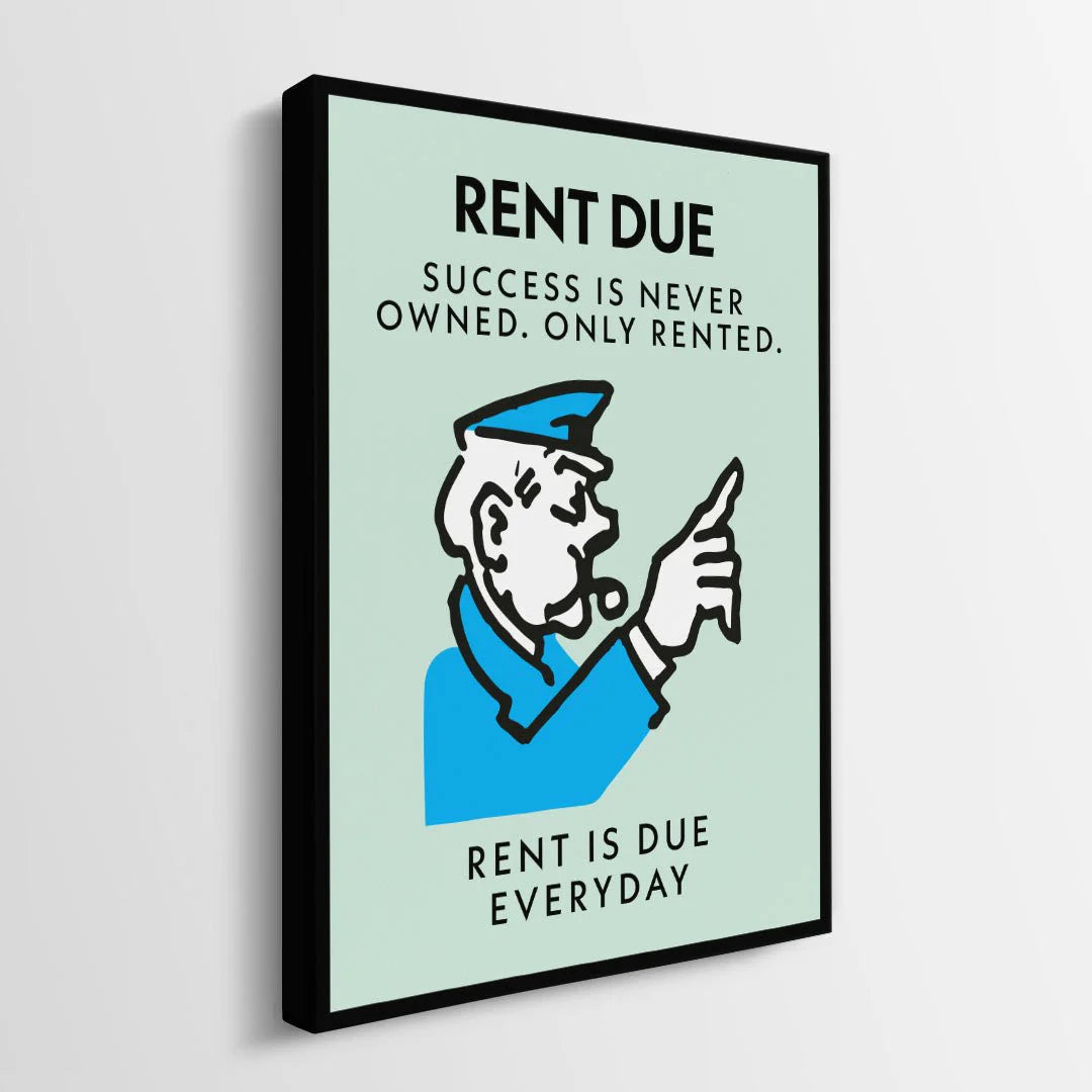 RENT DUE KANVAS TABLO