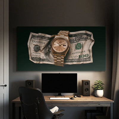 TIME IS MONEY KANVAS TABLO